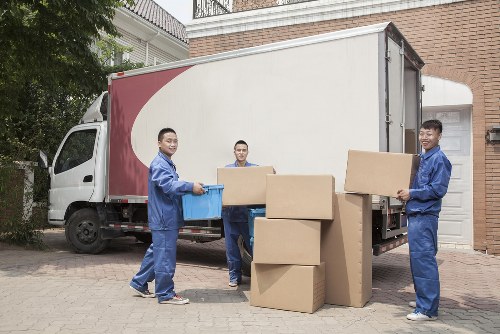 Professional furniture pick-up team at a storage unit in Paddington