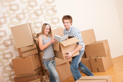 Unpacking services organizing furniture in a new home